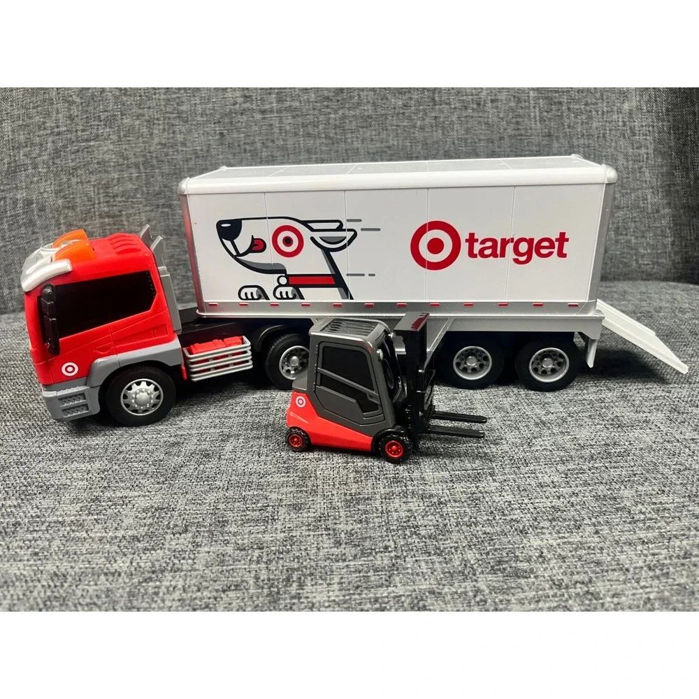 Maxx Action Target Semi Truck and Forklift Set Bullseye Dog SDE 03 Red White
